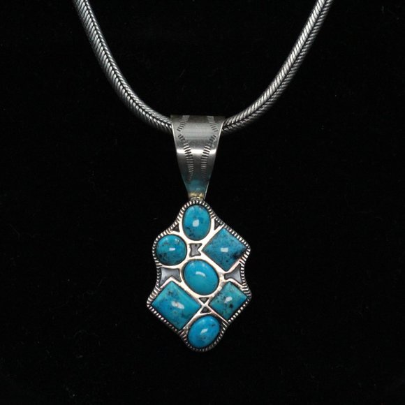 DTR JAY KING STERLING SILVER TURQUOISE PENDANT - Picture 1 of 6